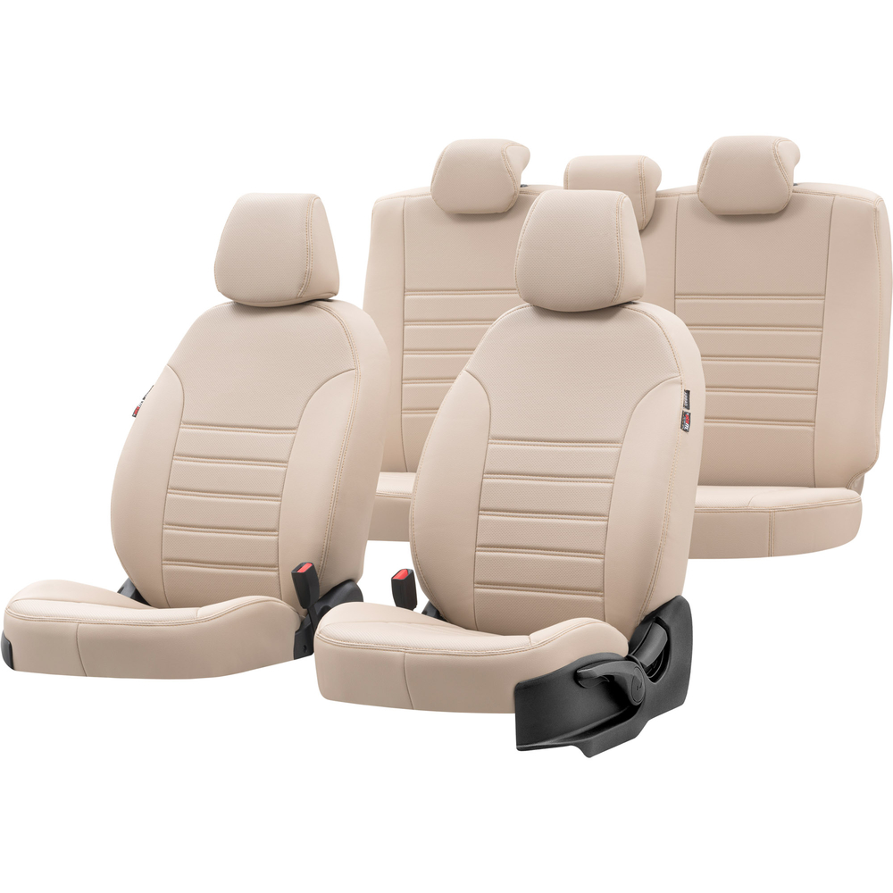 Otom Seat Ibiza 2003-2008 Özel Üretim Koltuk Kılıfı New York Design Bej - 1