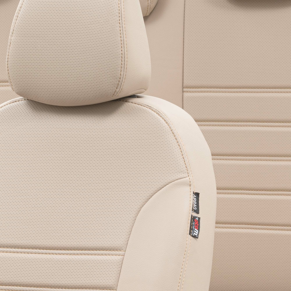 Otom Seat Ibiza 2003-2008 Özel Üretim Koltuk Kılıfı New York Design Bej - 3