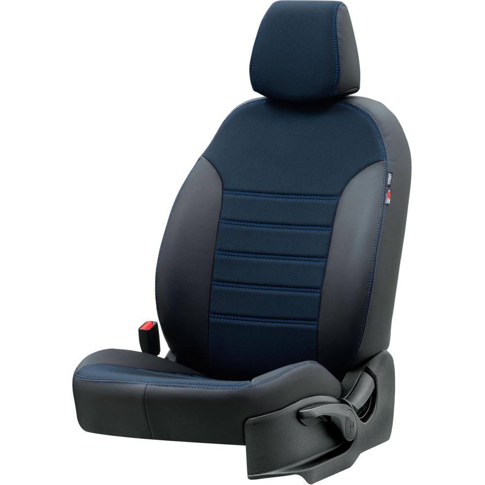 Otom Seat Ibiza 2003-2008 Özel Üretim Koltuk Kılıfı Paris Design Mavi - Siyah - 2