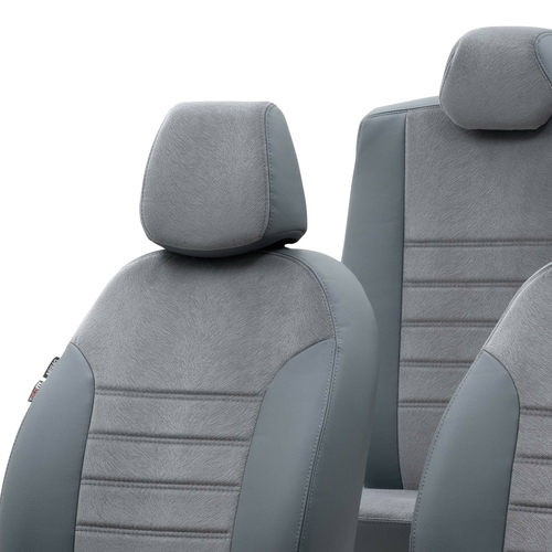 Otom Seat Ibiza 2009-2017 Özel Üretim Koltuk Kılıfı London Design Füme - Thumbnail