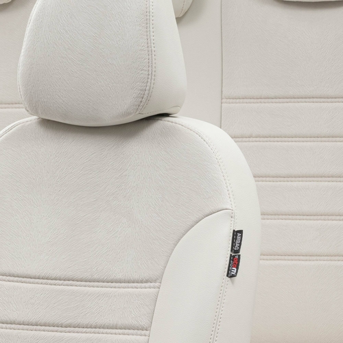 Otom Seat Ibiza 2009-2017 Özel Üretim Koltuk Kılıfı London Design Fildişi - Thumbnail