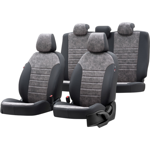 Otom Seat Ibiza 2009-2017 Özel Üretim Koltuk Kılıfı Milano Design Füme - Siyah - 1