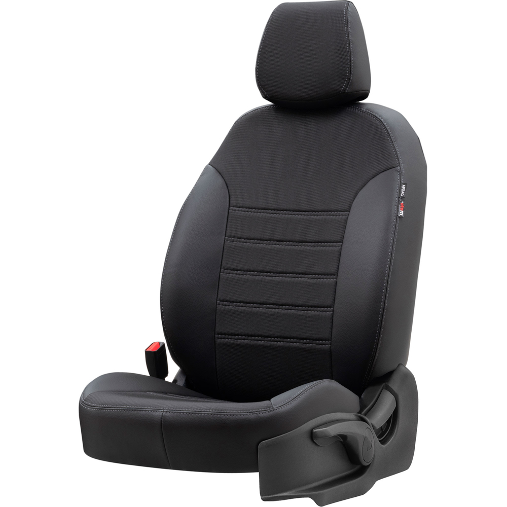 Otom Seat Ibiza 2009-2017 Özel Üretim Koltuk Kılıfı Paris Design Füme - Siyah - 2