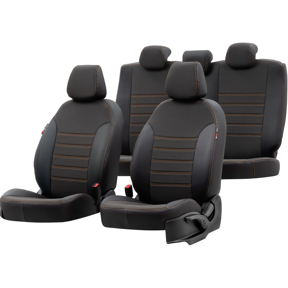 Otom Seat Ibiza 2009-2017 Özel Üretim Koltuk Kılıfı Paris Design Bej - Siyah - 1