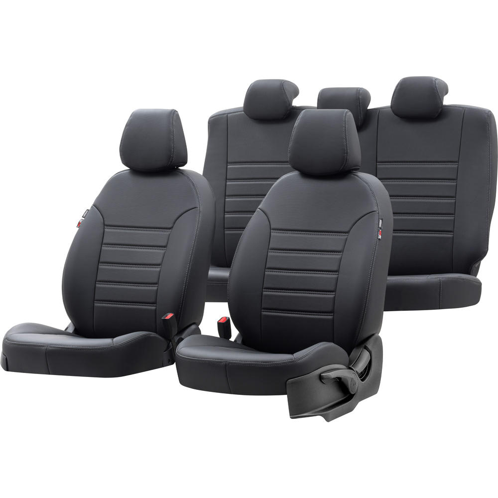 Otom Seat Leon 2006-2012 Özel Üretim Koltuk Kılıfı İstanbul Design Siyah - 1