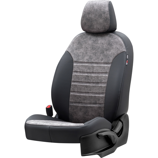 Otom Seat Leon 2013-Sonrası Özel Üretim Koltuk Kılıfı Milano Design Füme - Siyah - 2