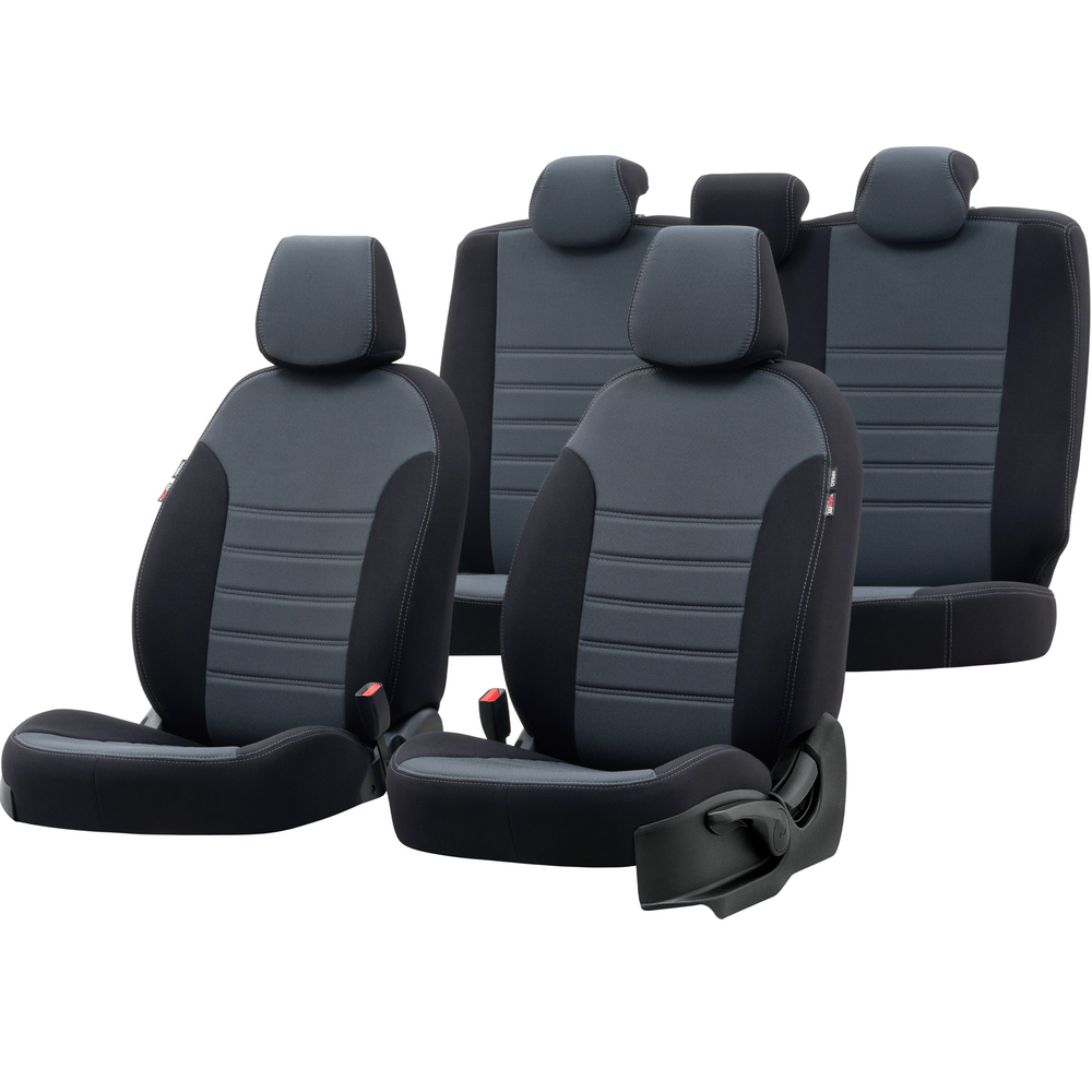 Otom Seat Leon 2013-Sonrası Özel Üretim Koltuk Kılıfı Original Design Füme - Siyah - 1