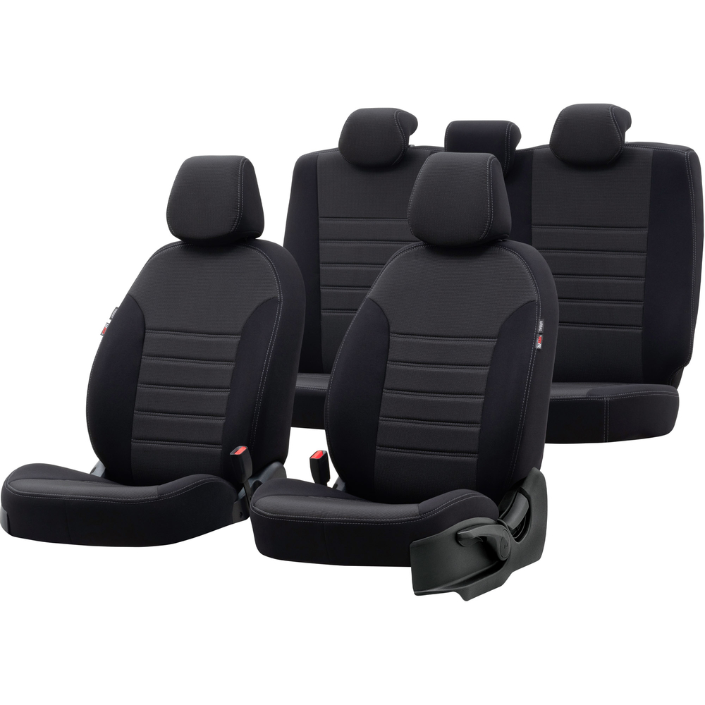 Otom Seat Leon 2013-Sonrası Özel Üretim Koltuk Kılıfı Original Design Siyah - Siyah - 1