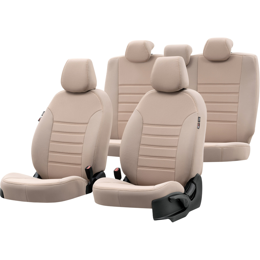 Otom Seat Leon 2013-Sonrası Özel Üretim Koltuk Kılıfı Original Design Bej - Bej - 1