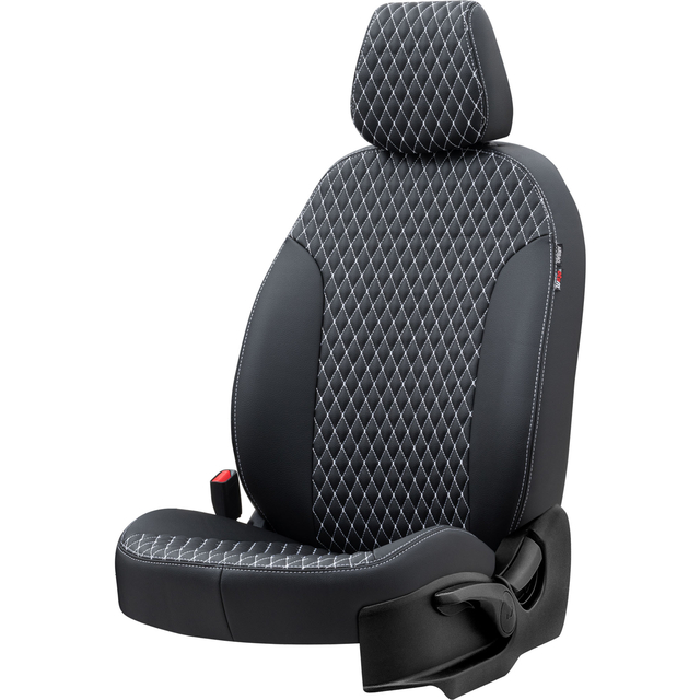 Otom Seat Mii 2012-2019 Özel Üretim Koltuk Kılıfı Amsterdam Design Deri Siyah - Beyaz - 2