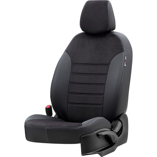 Otom Seat Toledo 2012-2017 Özel Üretim Koltuk Kılıfı London Design Siyah - Thumbnail