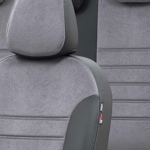 Otom Toyota Auris 2012-2018 Özel Üretim Koltuk Kılıfı London Design Füme - Siyah - Thumbnail