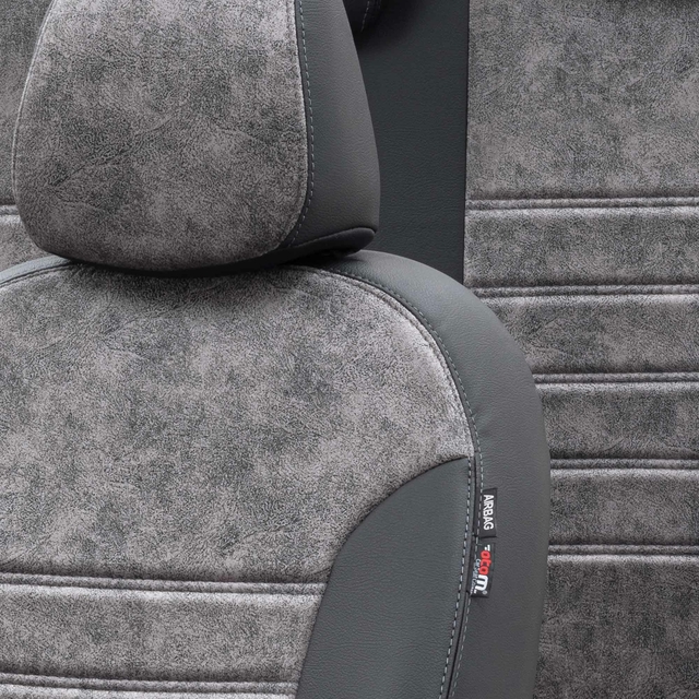 Otom Toyota Auris 2012-2018 Özel Üretim Koltuk Kılıfı Milano Design Füme - Siyah - 3