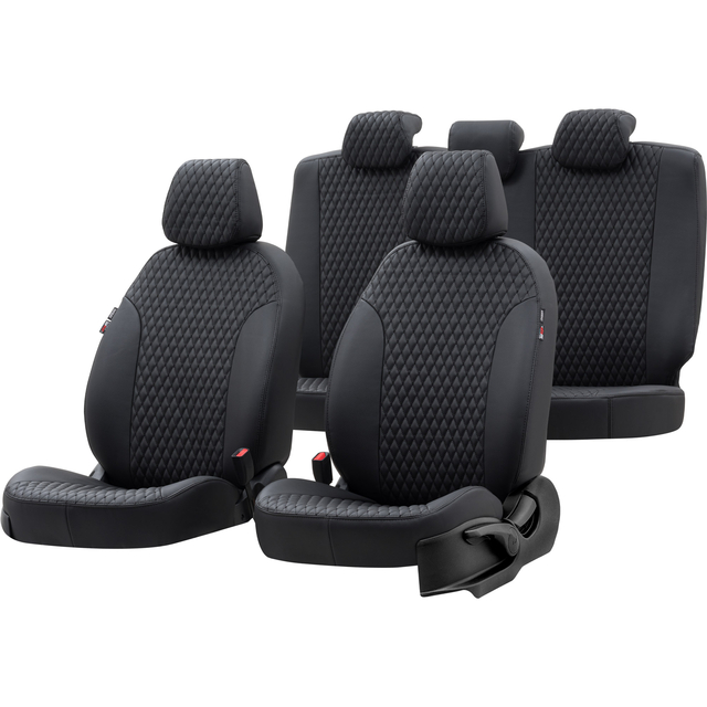 Otom Seat Altea XL 2004-2015 Özel Üretim Koltuk Kılıfı Amsterdam Design Deri Siyah - 1