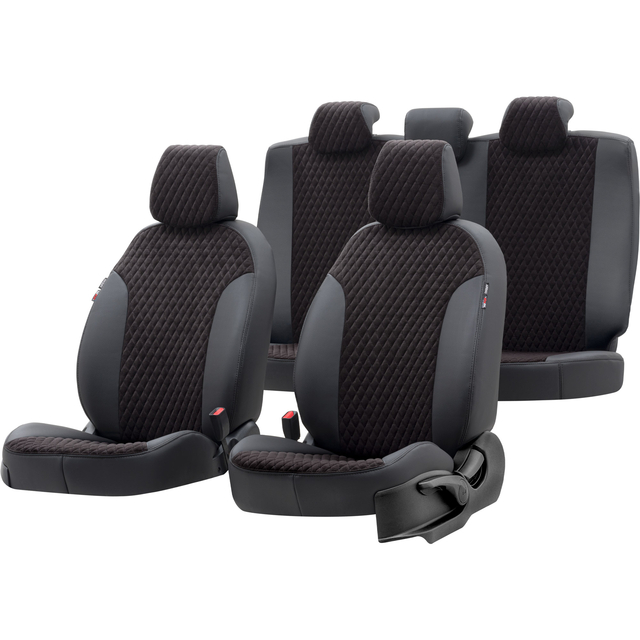 Otom Seat Altea XL 2004-2015 Özel Üretim Koltuk Kılıfı Amsterdam Design Tay Tüyü Siyah - 1