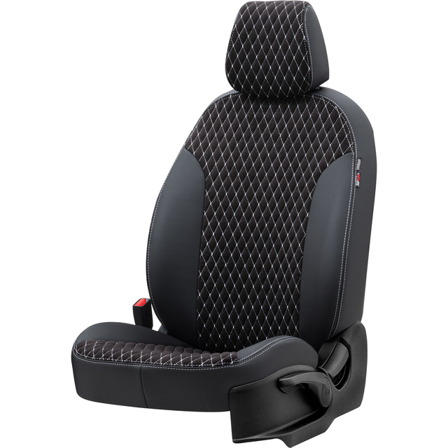Otom Seat Altea XL 2004-2015 Özel Üretim Koltuk Kılıfı Amsterdam Design Tay Tüyü Siyah - Beyaz - 2
