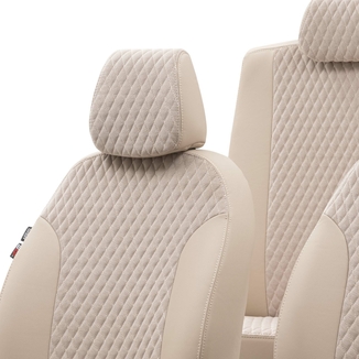 Otom Seat Altea XL 2004-2015 Özel Üretim Koltuk Kılıfı Amsterdam Design Tay Tüyü Bej - Thumbnail
