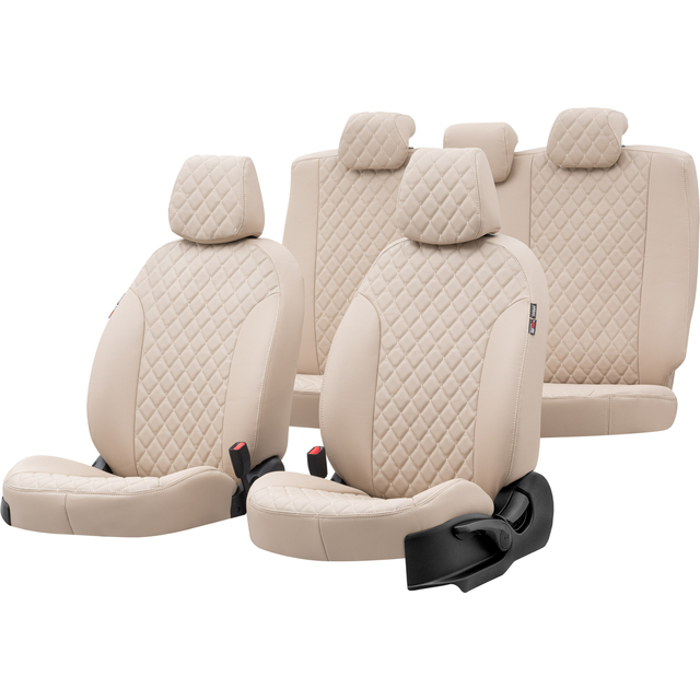 Otom Seat Altea XL 2004-2015 Özel Üretim Koltuk Kılıfı Madrid Design Deri Bej - 1