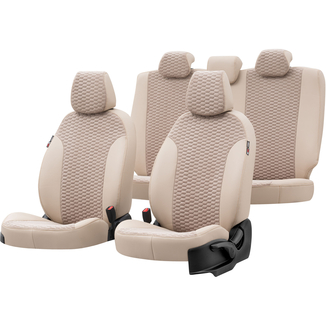Otom Seat Altea XL 2004-2015 Özel Üretim Koltuk Kılıfı Tokyo Design Tay Tüyü Bej - Thumbnail