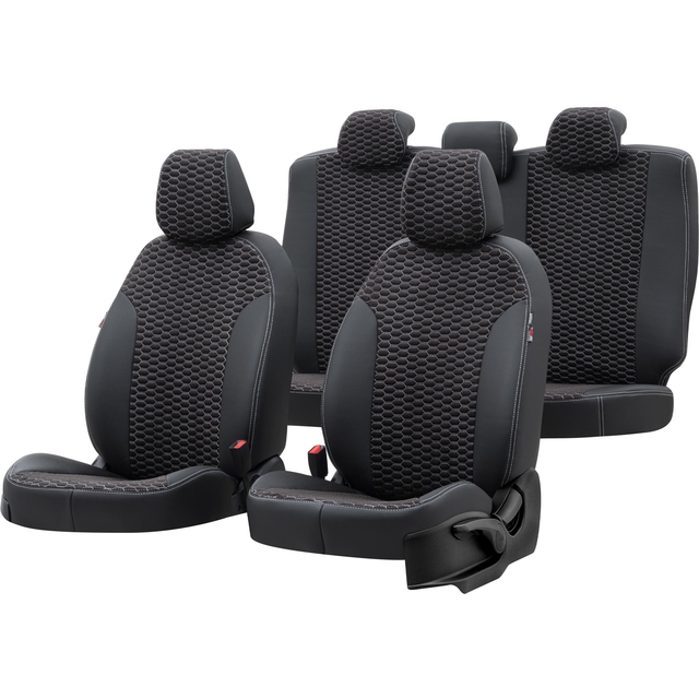 Otom Seat Altea XL 2004-2015 Özel Üretim Koltuk Kılıfı Tokyo Design Tay Tüyü Siyah - Beyaz - 1