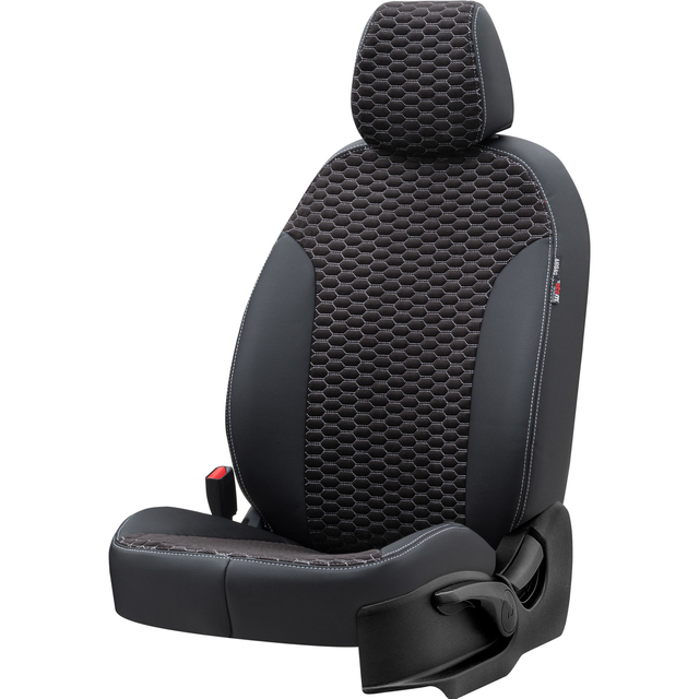 Otom Seat Altea XL 2004-2015 Özel Üretim Koltuk Kılıfı Tokyo Design Tay Tüyü Siyah - Beyaz - 2