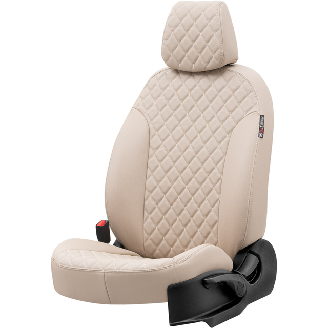 Otom Seat Ibiza 2003-2008 Özel Üretim Koltuk Kılıfı Madrid Design Deri Bej - 2