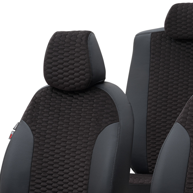 Otom Seat Leon 2013-Sonrası Özel Üretim Koltuk Kılıfı Tokyo Design Tay Tüyü Siyah - 4