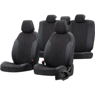 Otom Seat Toledo 2012-2017 Özel Üretim Koltuk Kılıfı Amsterdam Design Tay Tüyü Siyah - Beyaz - Thumbnail