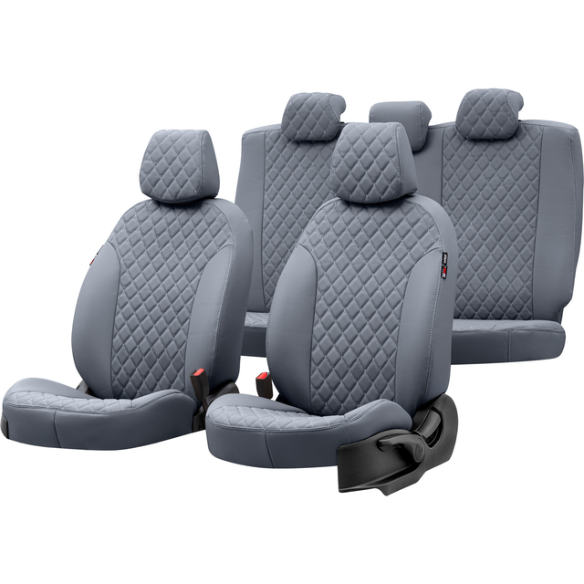 Otom Seat Toledo 2012-2017 Özel Üretim Koltuk Kılıfı Madrid Design Deri Füme - 1