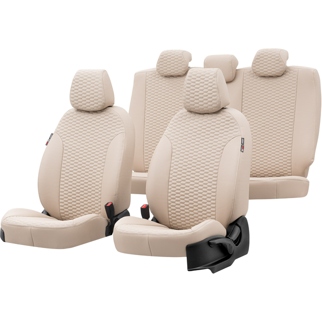 Otom Seat Toledo 2012-2017 Özel Üretim Koltuk Kılıfı Tokyo Design Deri Bej - 1